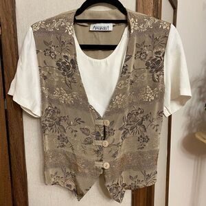 80’s Brocade Vested Blouse